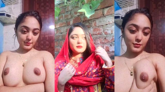 Hot Bengali University Girl Squeezing Brown Puffy Nipple Boobies