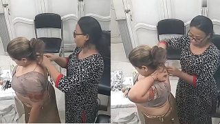Hot Rich Bhabhi Changing Parlour In CCTV Captured