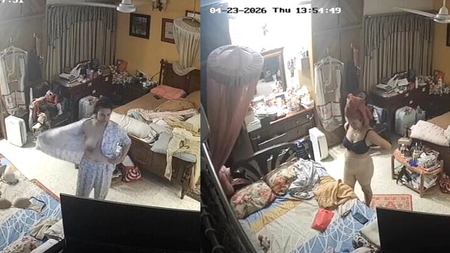 Horny Bhabhi After Bath Changing Dress Captured In CCTV Cam MMS
